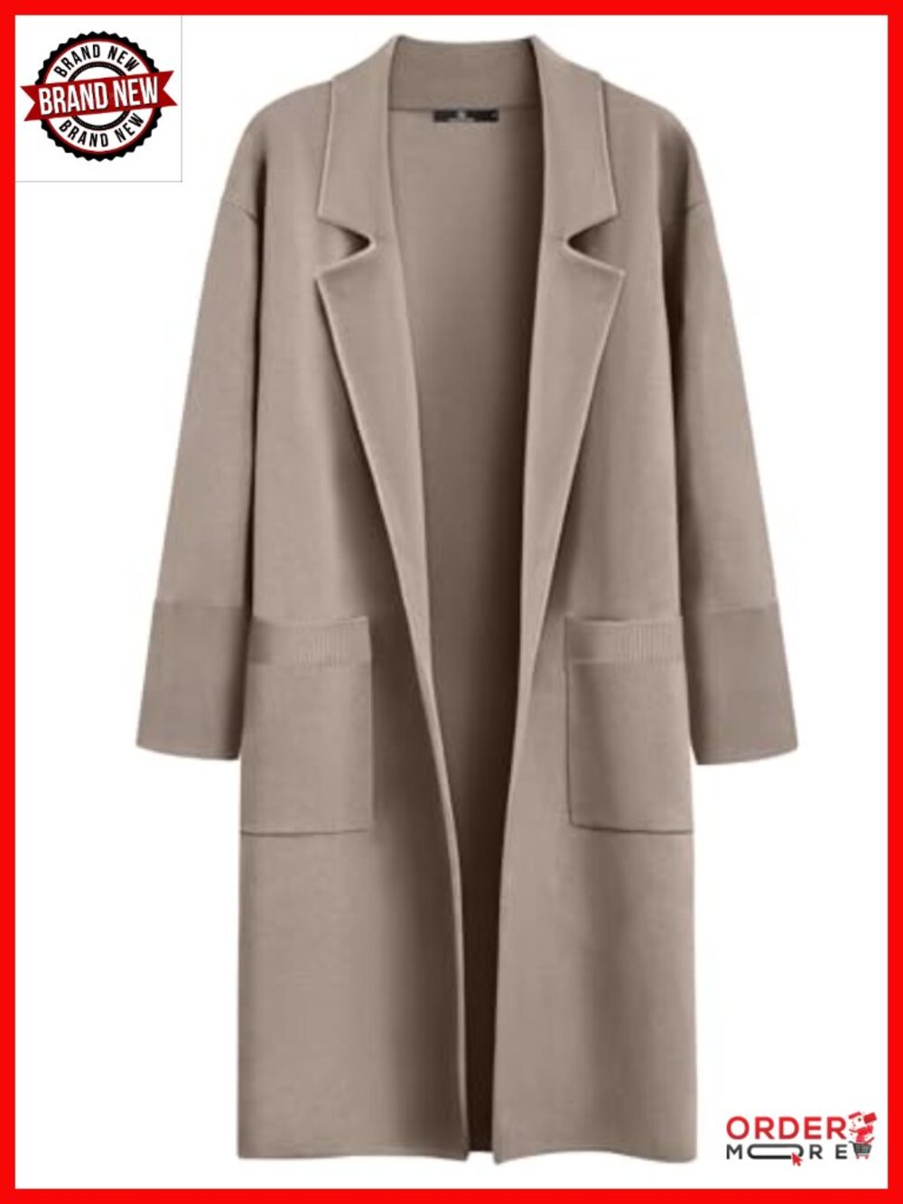 Shawl Collar Long Sleeve Knit Cardigan Coatigan Sweater Jacket for Women